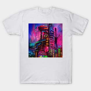 Futuristic Cyberpunk City Concept T-Shirt